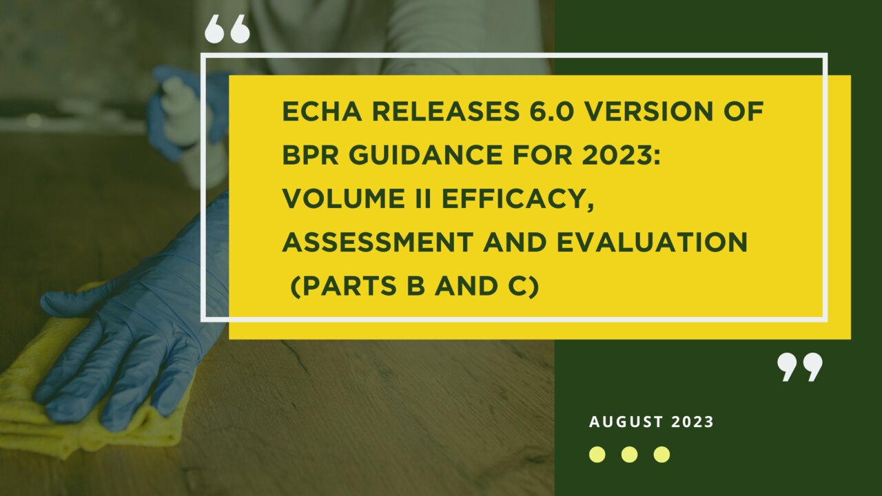 THE ECHA RELEASES 6.0 VERSION OF BPR GUIDANCE FOR 2023